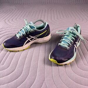 ASICS Gel-Cumulus 19 Shoes Womens Size 8 Blue Turquoise Yellow Running T6A8N